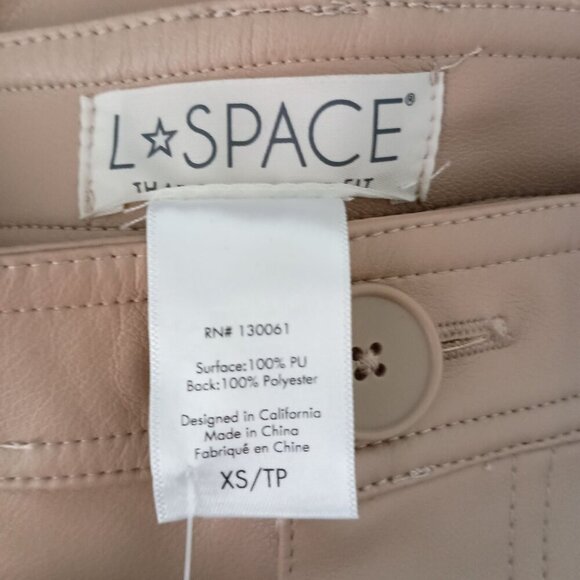 L*Space Quincey Vegan Leather Pants XS Latte Tan NWT Cropped MSRP $165 - Picture 8 of 9